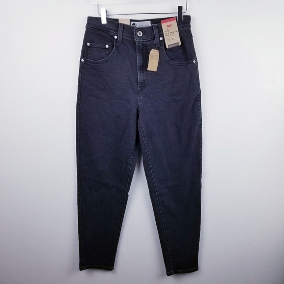 Levi's SilverTab High-Waisted Mom Jeans A36990001 Black NWT size 28x27 - Picture 1 of 10